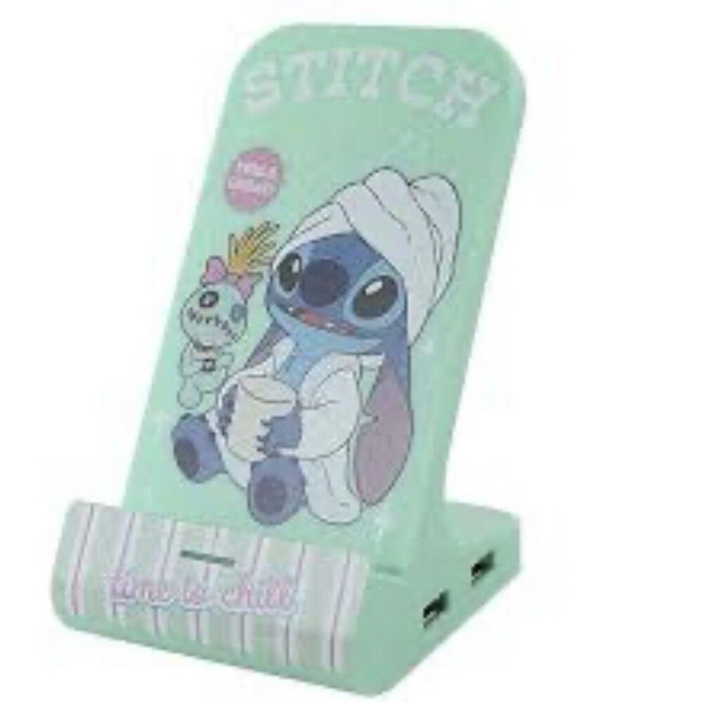 Disney's Stitch & Scrump Time to Chill 15W Wireless Charging Stand & 40” Cable